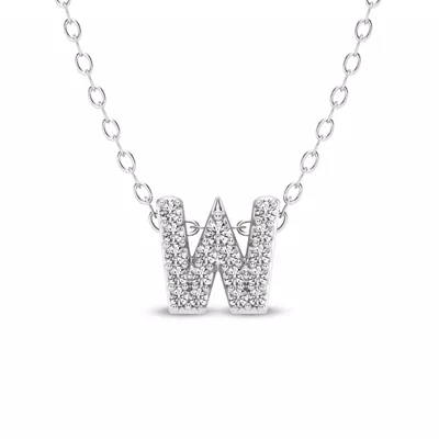 Petite Lab Diamond Initial Necklace – W