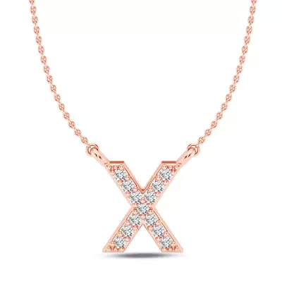 Lab Diamond Initial Necklace – X