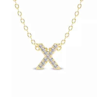 Petite Lab Diamond Initial Necklace – X