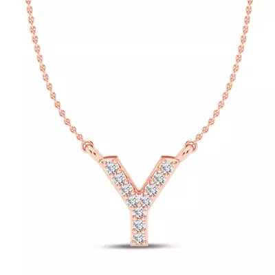 Lab Diamond Initial Necklace – Y