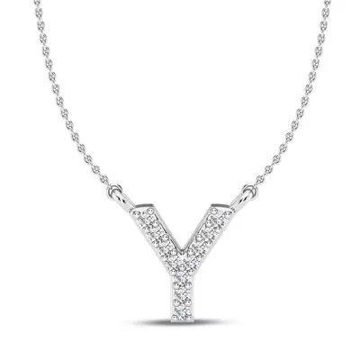 Lab Diamond Initial Necklace – Y