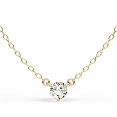 3-Prong Lab Diamond Solitaire Necklace (1/3 ct.)