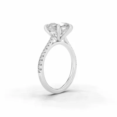 Tradition Cathedral Pavé 3.00 ct. Oval Lab Engagement Ring (1.8mm)