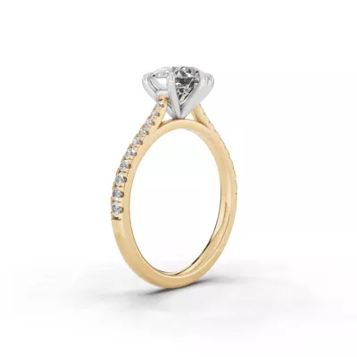 Tradition Cathedral Pavé 1.50 ct. Round Lab Engagement Ring (1.8mm)