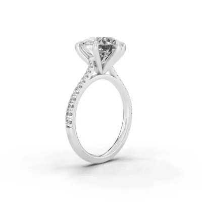 Tradition Cathedral Pavé 4.00 ct. Round Lab Engagement Ring (1.8mm)