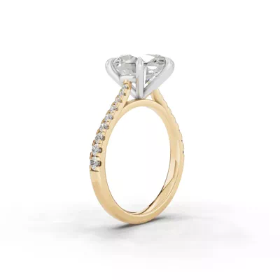 Tradition Cathedral Pavé 3.00 ct. Oval Lab Engagement Ring (2.2mm)