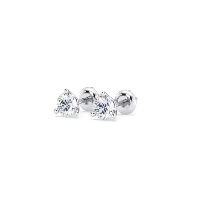 Three-Prong Martini Lab Diamond Screw-Back Earrings (1/2 ct. tw.)