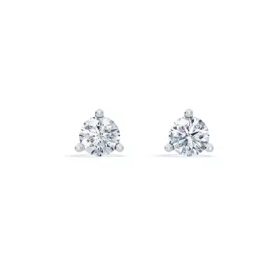 Three-Prong Martini Lab Diamond Guardian Back Earrings (1 ct. tw.)