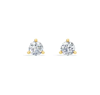 Three-Prong Martini Lab Diamond Guardian Back Earrings (1 ct. tw.)