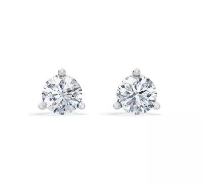 Three-Prong Martini Lab Diamond Guardian Back Earrings (3 ct. tw.)
