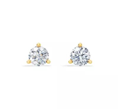 Three-Prong Martini Lab Diamond Guardian Back Earrings (2 ct. tw.)