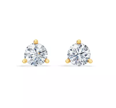 Three-Prong Martini Lab Diamond Guardian Back Earrings (3 ct. tw.)