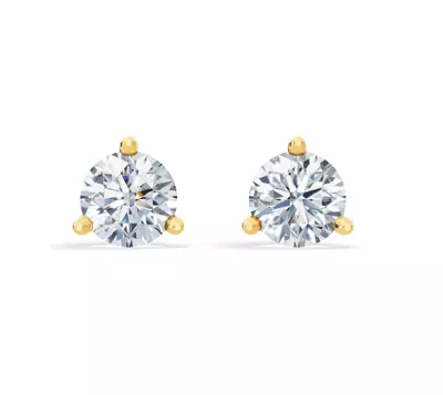 Three-Prong Martini Lab Diamond Guardian Back Earrings (4 ct. tw.)