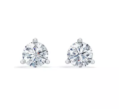 Three-Prong Martini Lab Diamond Guardian Back Earrings (4 ct. tw.)