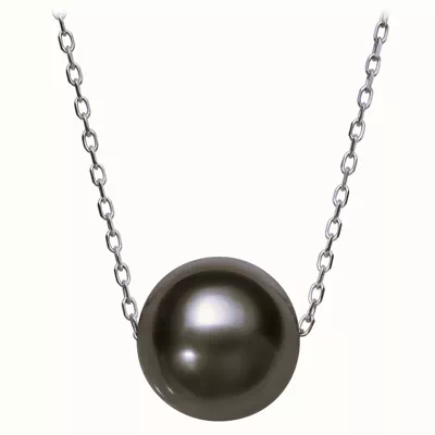 Floating Black Freshwater Pearl Necklace (8–9mm)