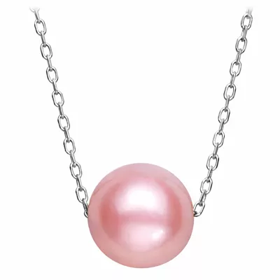 Floating Pink Freshwater Pearl Necklace (8–9mm)