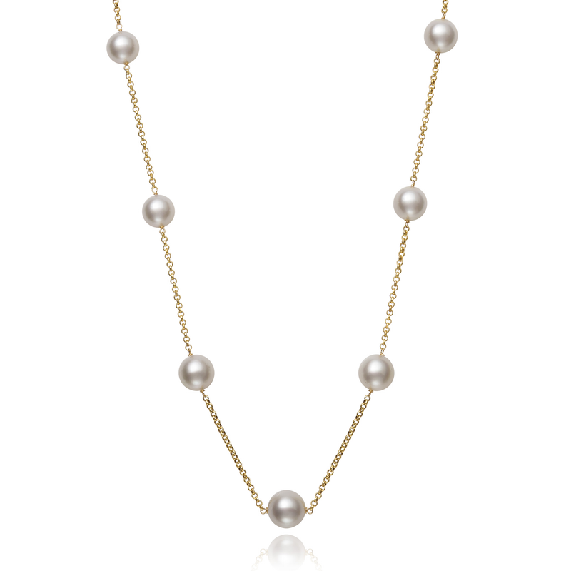 Freshwater Pearl Station Necklace (8–9mm)