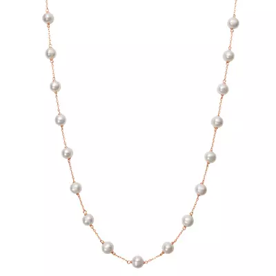 Freshwater Pearl Station Necklace (6–7mm)