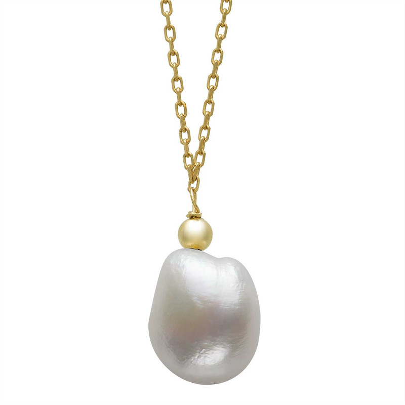 Baroque Freshwater Pearl Pendant Necklace (10–11mm)