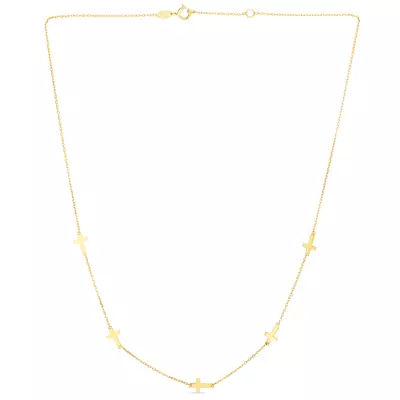 Cross Station Gold Necklace