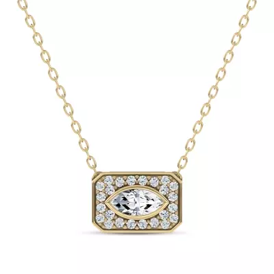 Sequin Frame Marquise Lab Diamond Necklace by Christian Siriano