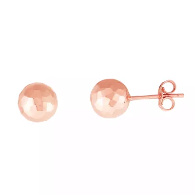Hammered Gold Ball Stud Earrings (7mm)