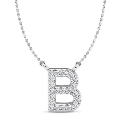 Diamond Initial Necklace – B