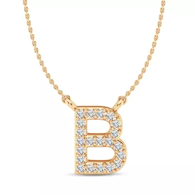 Diamond Initial Necklace – B