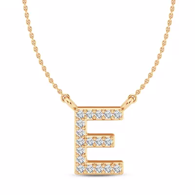 Diamond Initial Necklace – E