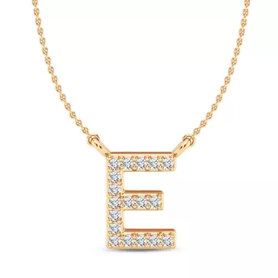 Diamond Initial Necklace – E