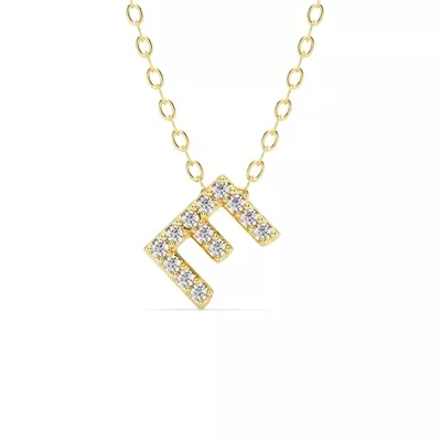 Petite Diamond Initial Necklace – E