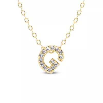 Petite Diamond Initial Necklace – G