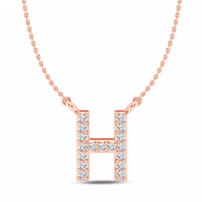 Diamond Initial Necklace – H