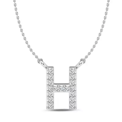 Diamond Initial Necklace – H
