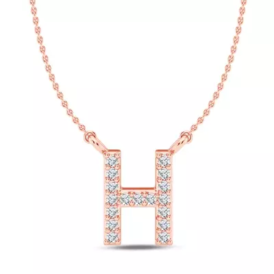 Diamond Initial Necklace – H