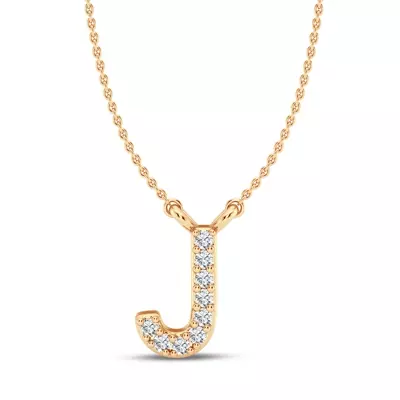 Diamond Initial Necklace – J
