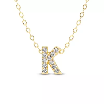 Petite Diamond Initial Necklace – K