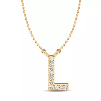 Diamond Initial Necklace – L