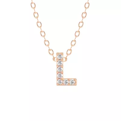 Petite Diamond Initial Necklace – L