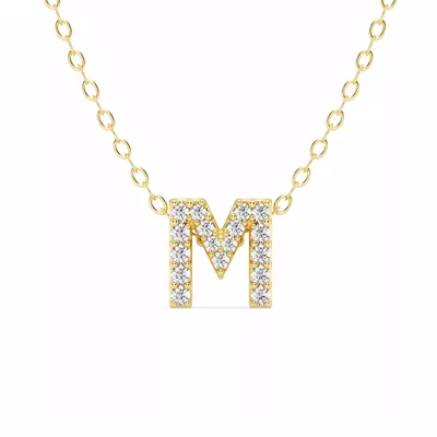 Petite Diamond Initial Necklace – M