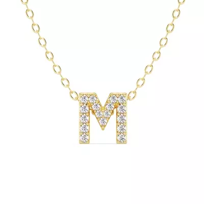 Petite Diamond Initial Necklace – M