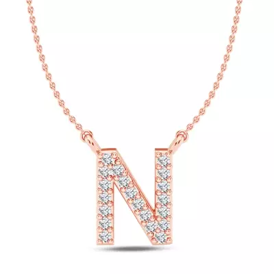 Diamond Initial Necklace – N