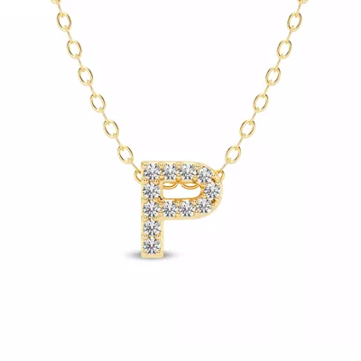 Petite Diamond Initial Necklace – P