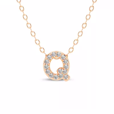 Petite Diamond Initial Necklace – Q