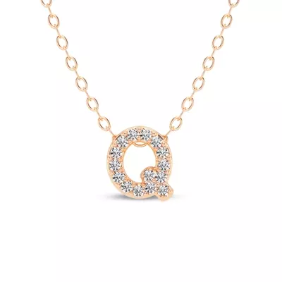 Petite Diamond Initial Necklace – Q