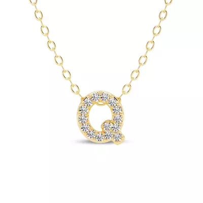 Petite Diamond Initial Necklace – Q