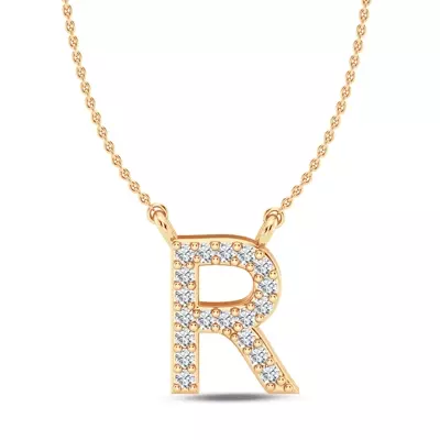 Diamond Initial Necklace – R