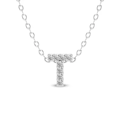Petite Diamond Initial Necklace – T