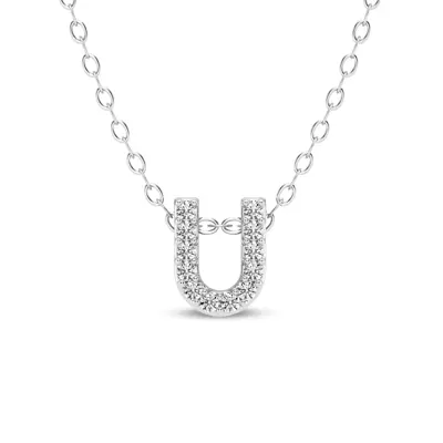 Petite Diamond Initial Necklace – U