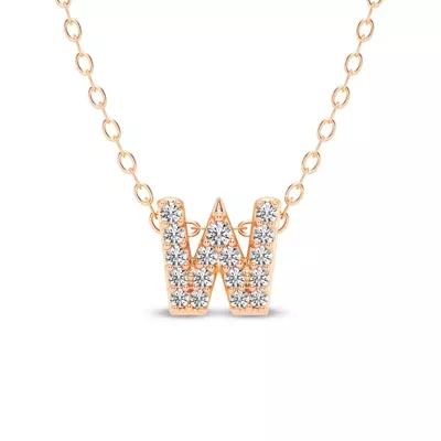 Petite Diamond Initial Necklace – W